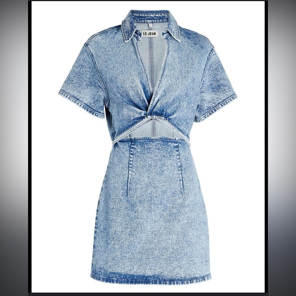 NWT LE JEAN
Koko Cut-Out Denim Shirt Dress S